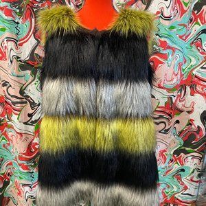 Made in Italy oversized striped fur vest Je Suis brand